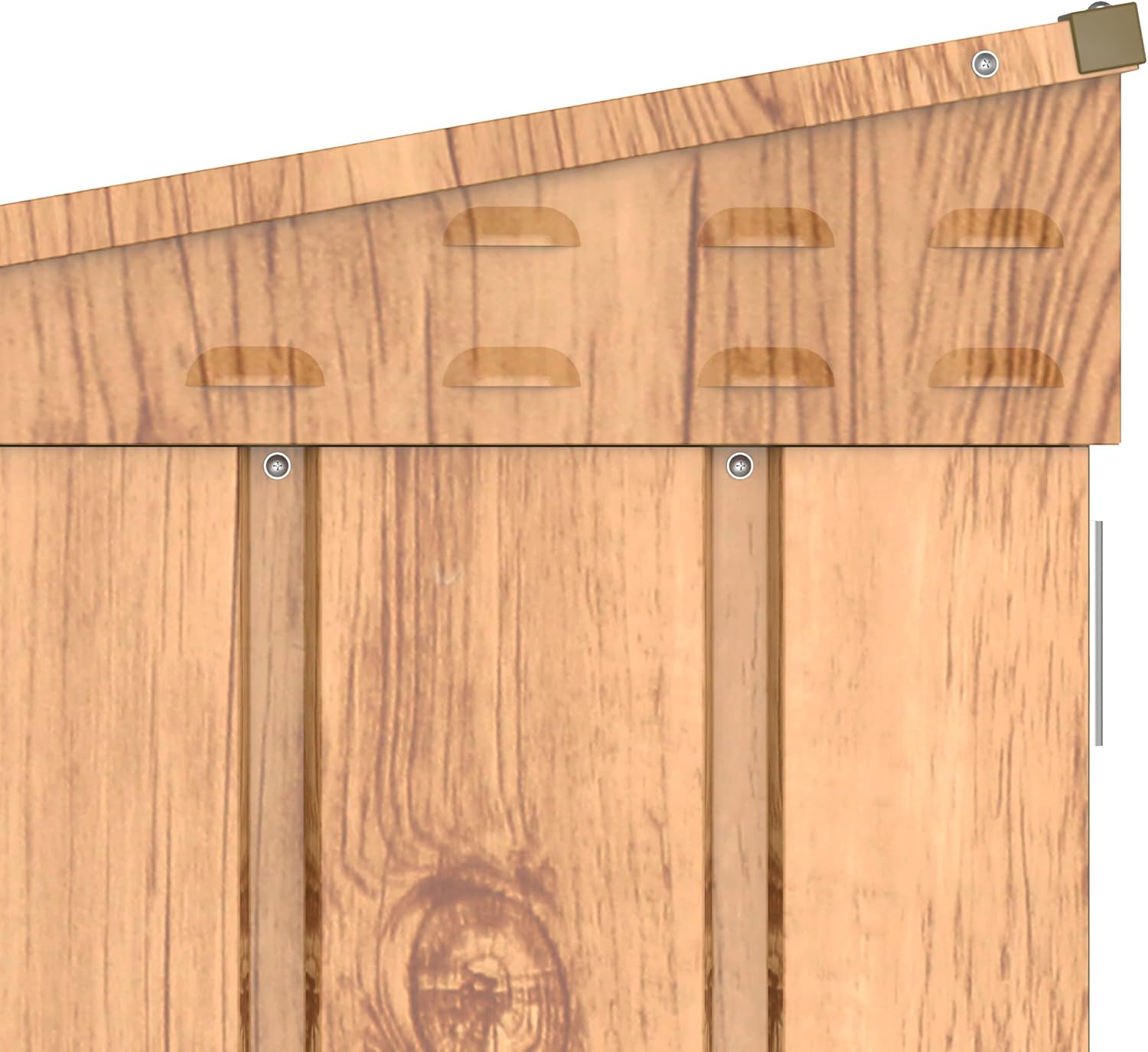 Duramax abri pour poubelles pour 3 avec ouverture par le haut et portes doubles verrouillables, abri de jardin en métal, cachettes pour poubelles, Abri pour poubelles, 214x101x133 cm, grain de bois