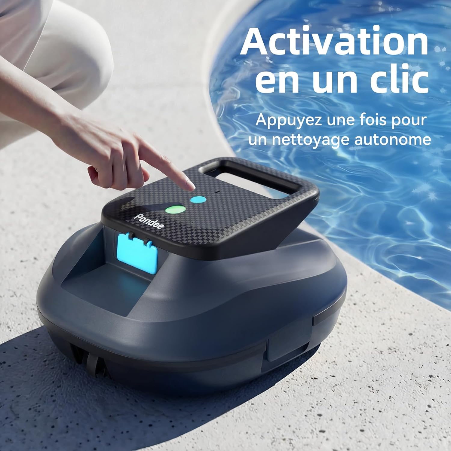 (2026 Nouveau) Pondee X2 Robot Piscine sans Fil avec 200 Min Autonomie, Aspirateur Piscine Hors Sol Stationnement Automatique, Recharge Rapide 3.3 h, pour Piscines Hors-Sol et Enterrées jusqu'à 120 m²