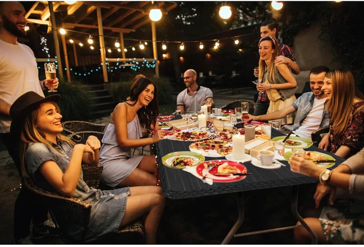 IZTOSS - Ensemble table pliante 8 personnes - table + 2 bancs - pour terrasse, jardin et camping - IZTOSS