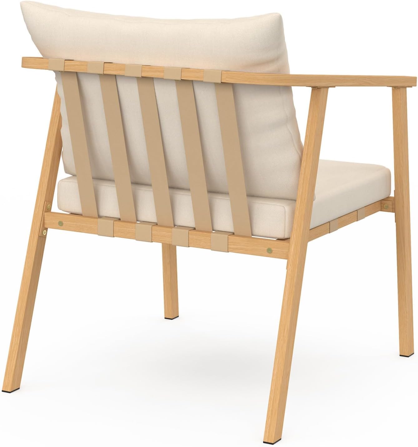 IDMarket - Malta salon bas 4 places métal bois coussins beiges