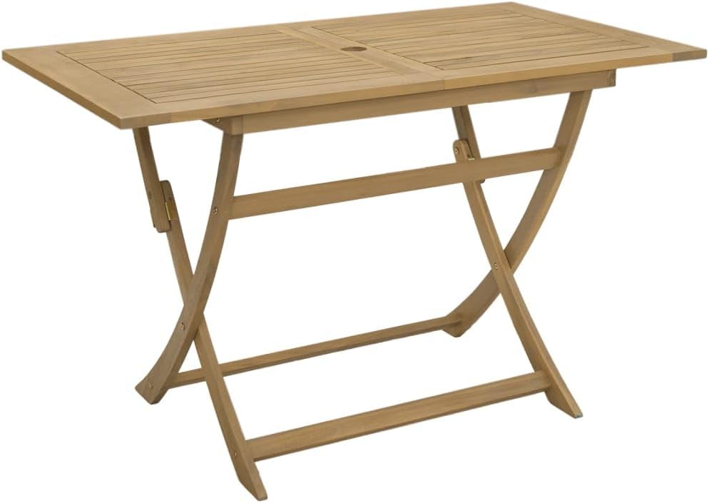vidaXL - Table pliante jardin acacia solide, moderne, 110x70 cm