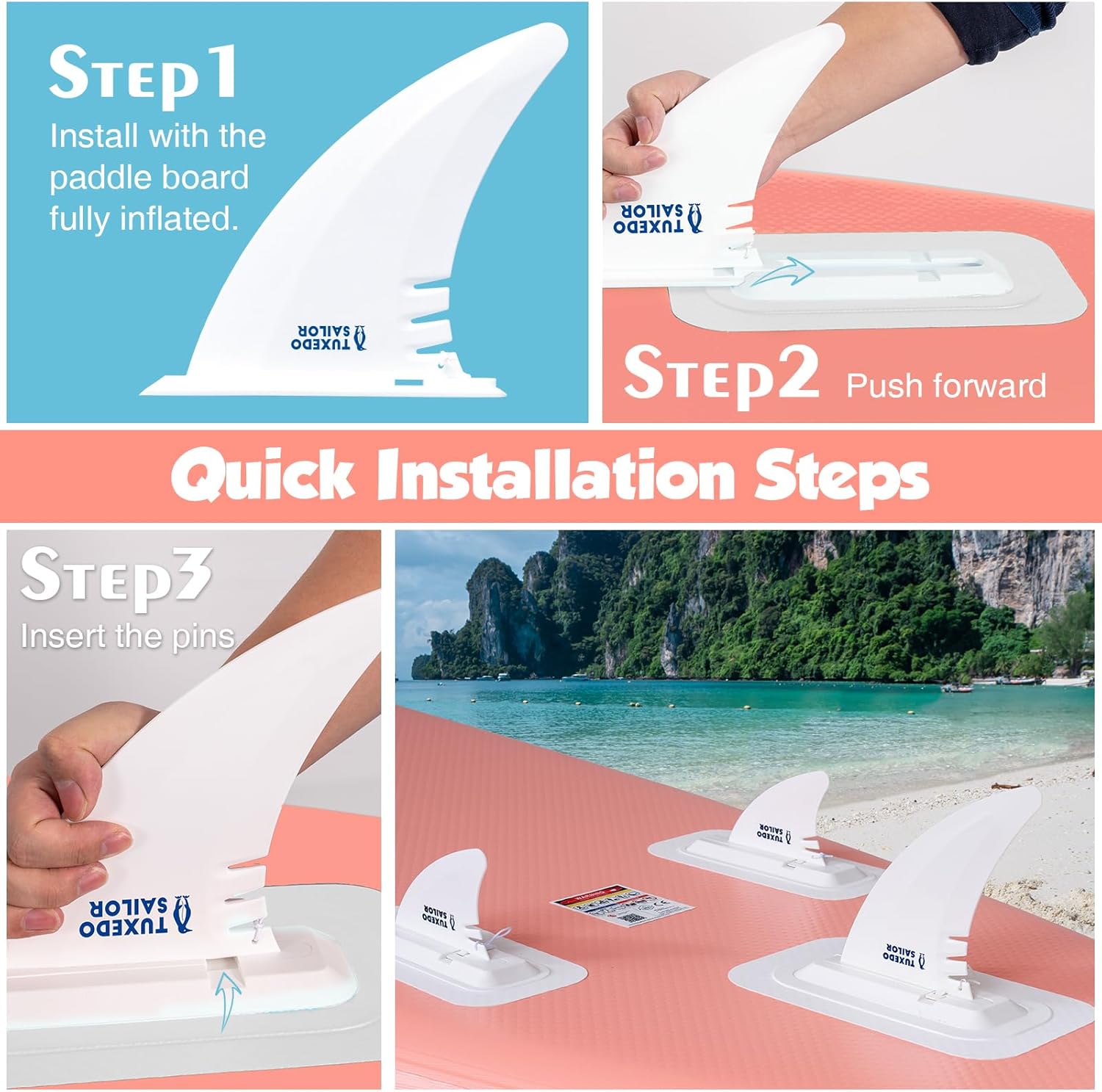 Tuxedo Sailor - Paddle Gonflable Adulte - SUP 320 cm - avec accessoires complets