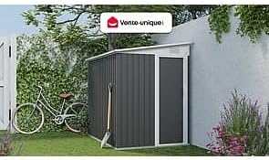 Vente-unique - Daxton série - abri de jardin adossé 3,15 m² acier galvanisé anthracite