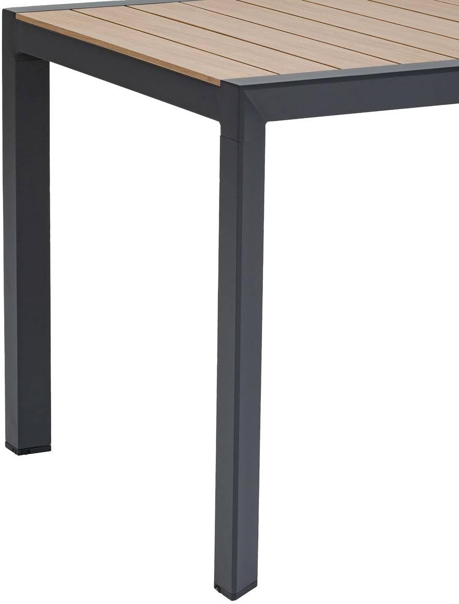 Hespéride - Table évasion 4 places - aluminium effet bois - Honey/Graphite