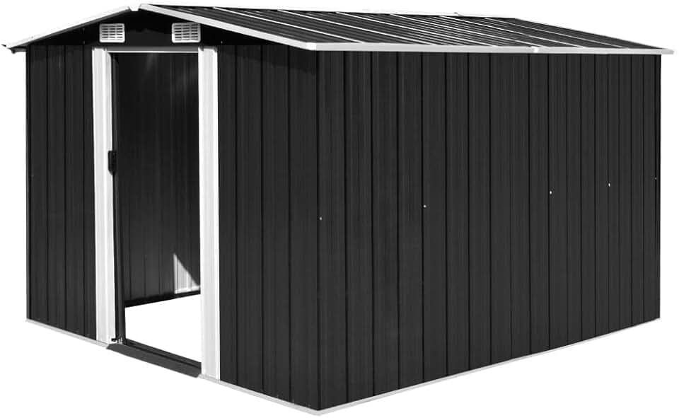 ShGaxin - abri de jardin métal anthracite - 257x298x178cm - rangement extérieur