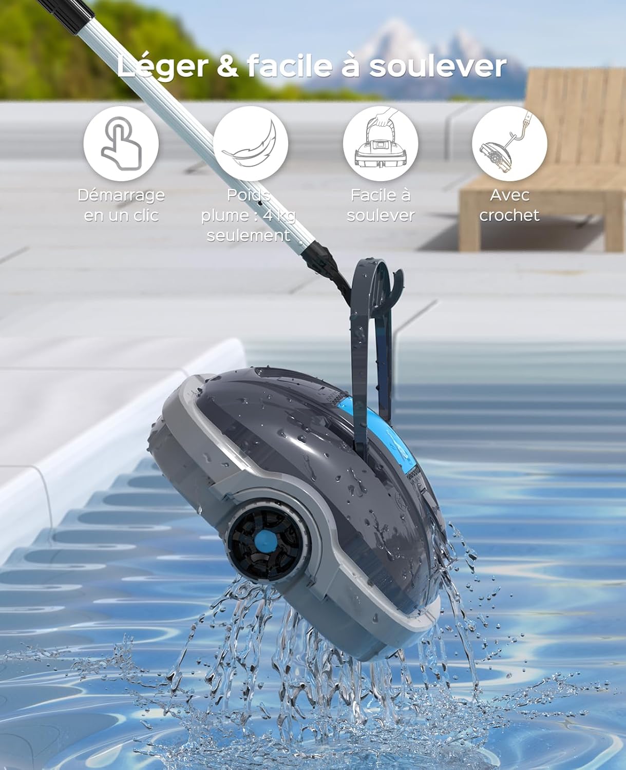 WYBOT - Osprey 200 Max - 80m² - robot piscine sans fil, 100 min, Osprey200Max