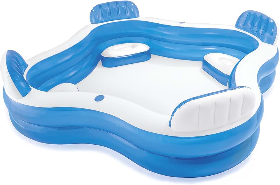 Intex - Swim Center Family Lounge - 229x229x66 cm - 4 sièges bleus