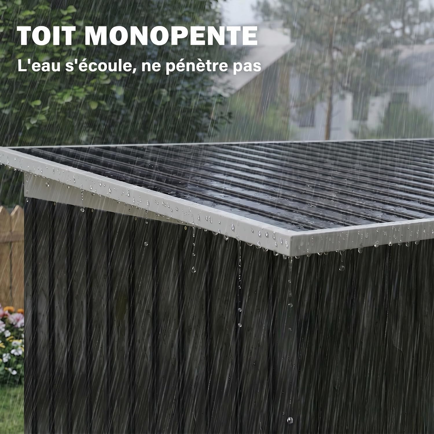 Outsunny - abri de jardin acier galvanisé 3,6m² - portes coulissantes, fondation, ventilé, 280x130x172cm
