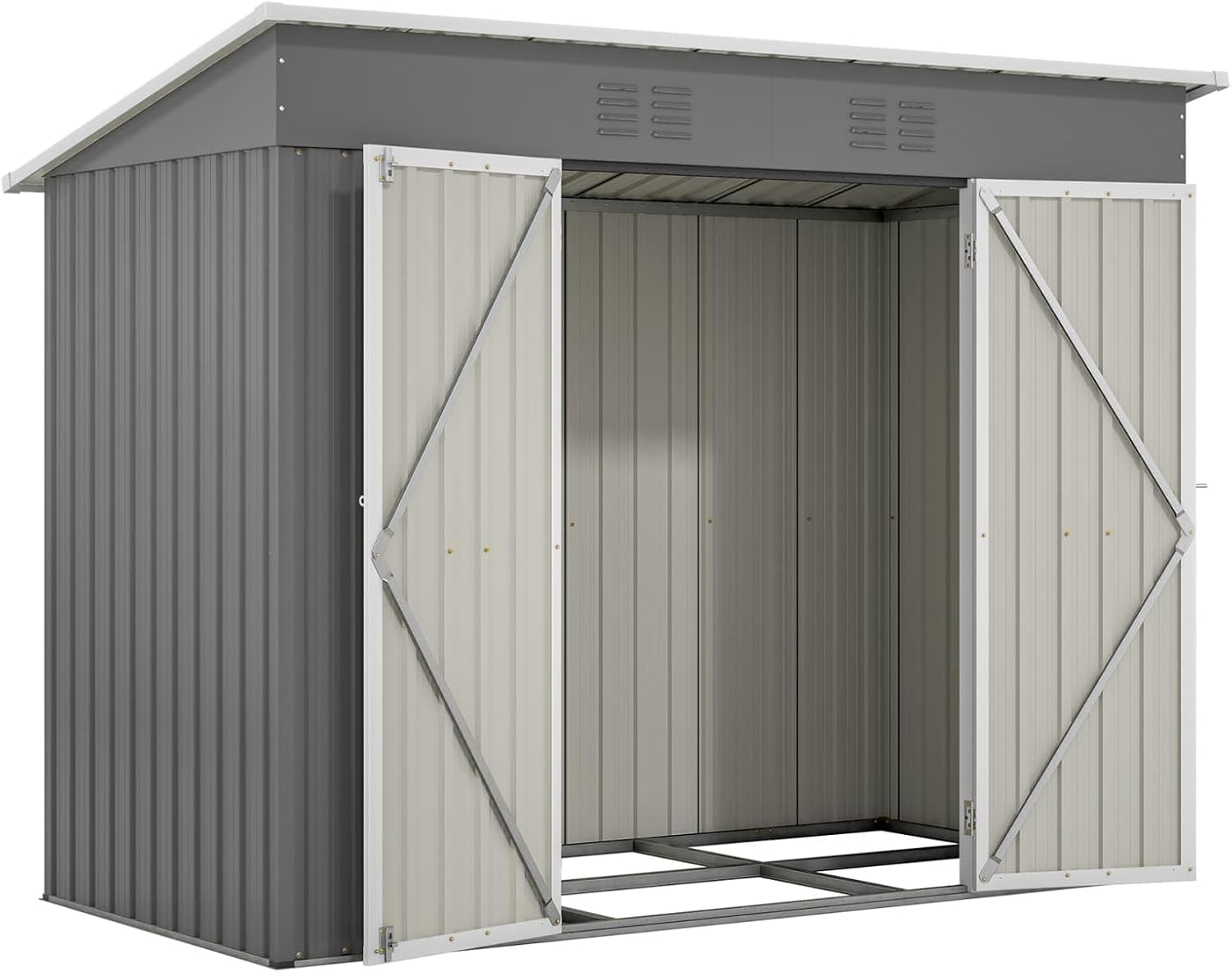 Abri de Jardin en Métal 242x126x182cm,cabane de Jardin