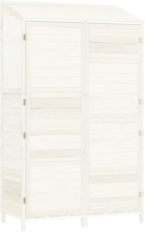 vidaXL - Hangar de jardin solide 102x52x174,5 cm bois blanc