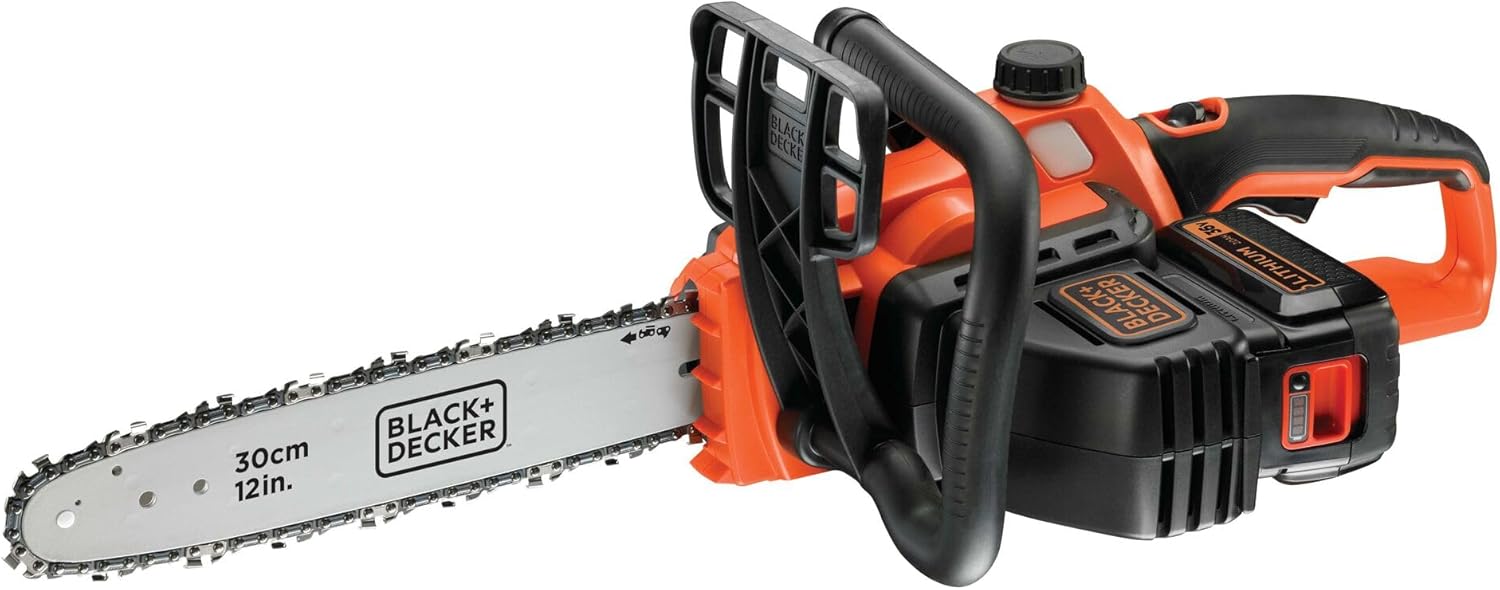 BLACK+DECKER - Tronçonneuse 36V 30cm, batterie 2Ah, lubrification auto, tendeur sans outil - GKC3630L20-QW