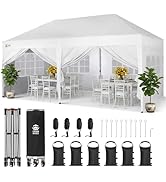 CROWN SHADES Tonnelle Pliante 3x6 Imperméable, Barnum Pliant de Jardin Exterieur, Pop-Up Gazebo a...
