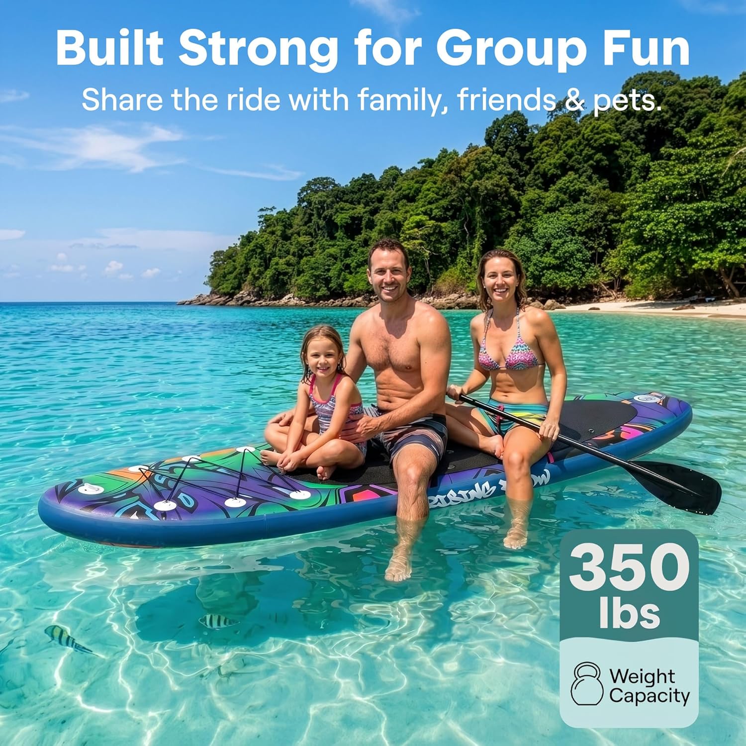 SereneLife - Stand Up Paddle adulte - 6” - gonflable, antidérapant, accessoires inclus, SLSUPB18