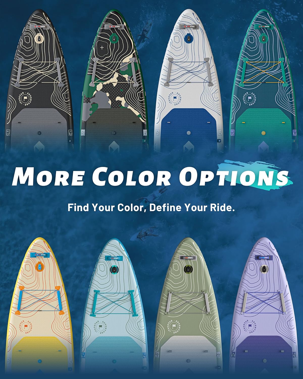 iTAOSTAR - Adventure - 365×88cm - Paddle gonflable XL, siège, 5 ailerons