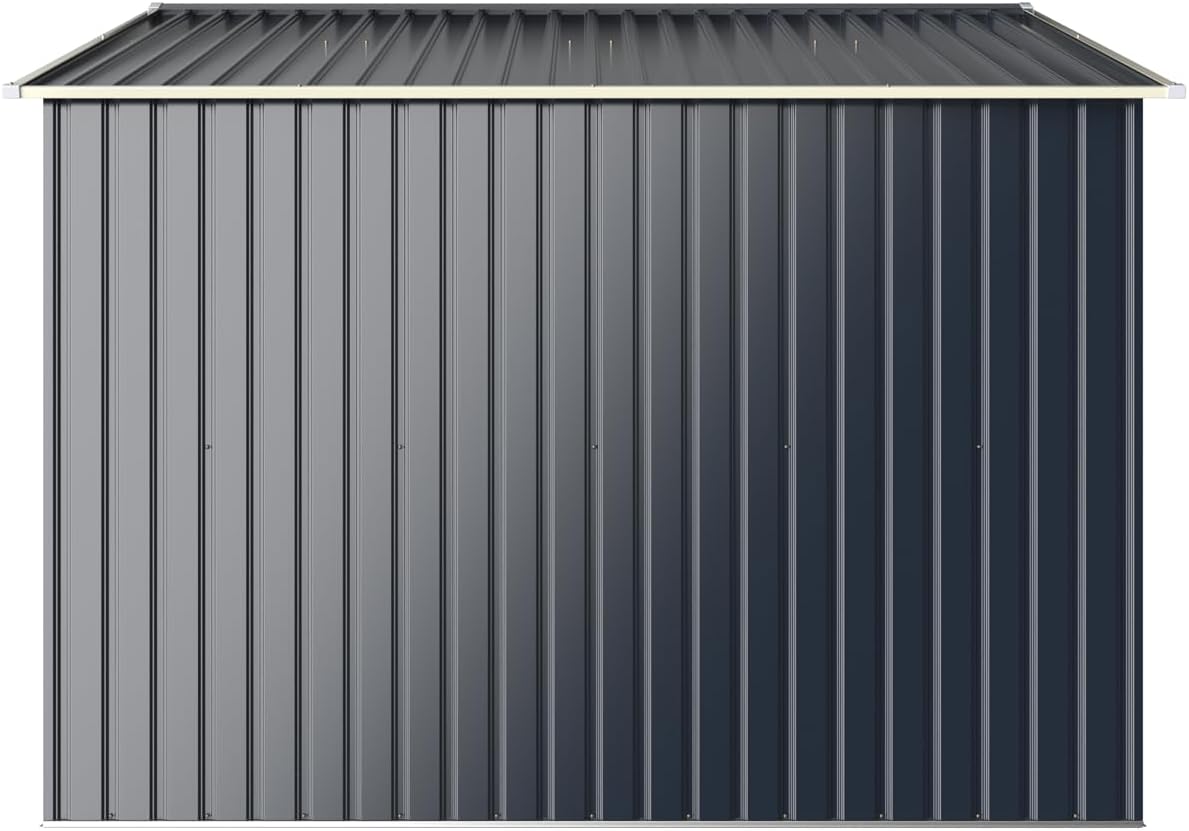 RELAX4LIFE - Abri de jardin métal - 340x255x210cm - porte coulissante, toit pente, extérieur, résistant - KX7177KV+FR