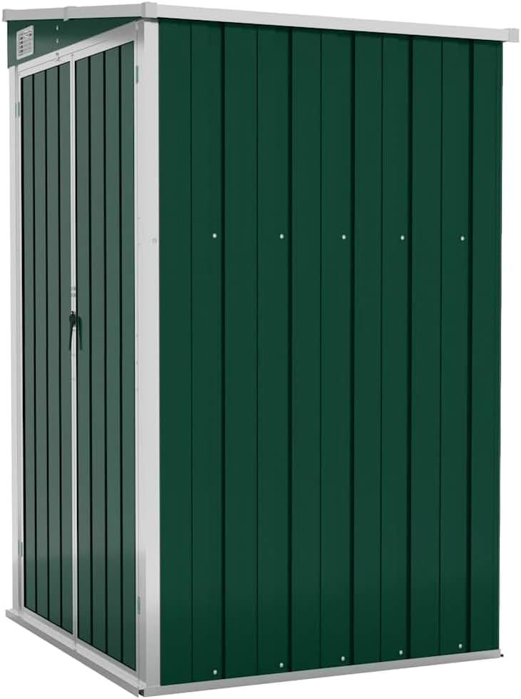 Solivagant Remise de Jardin Murale Vert 118x100x178 cm Acier galvanisé,(22.7 KG)