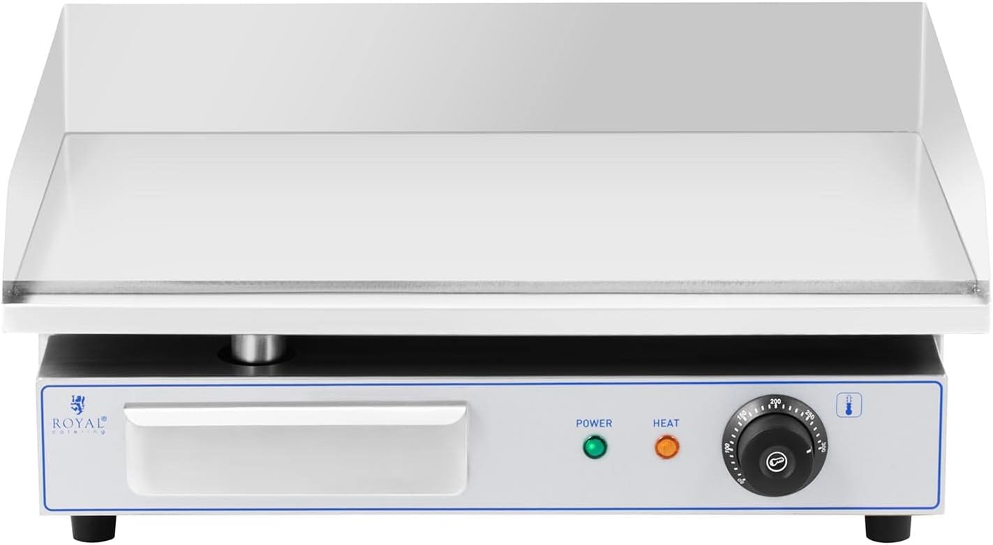 Royal Catering - Plancha Électrique Lisse Inox 55x35 cm 3000W Restaurant