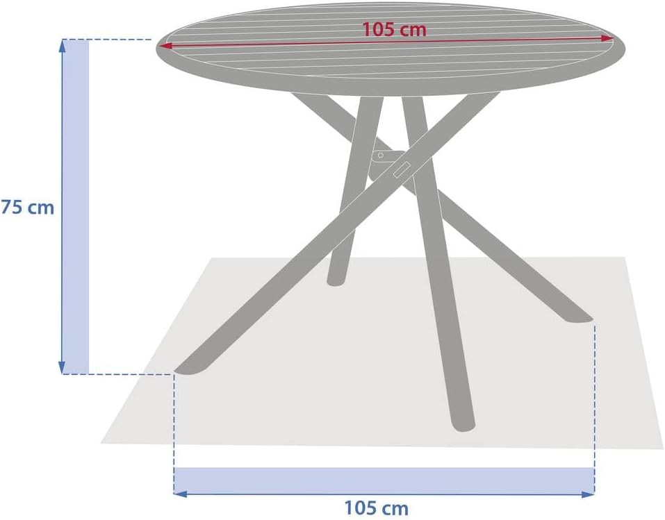 Hespéride - Nebullia Table Jardin 4 places 105cm Vert Laurier