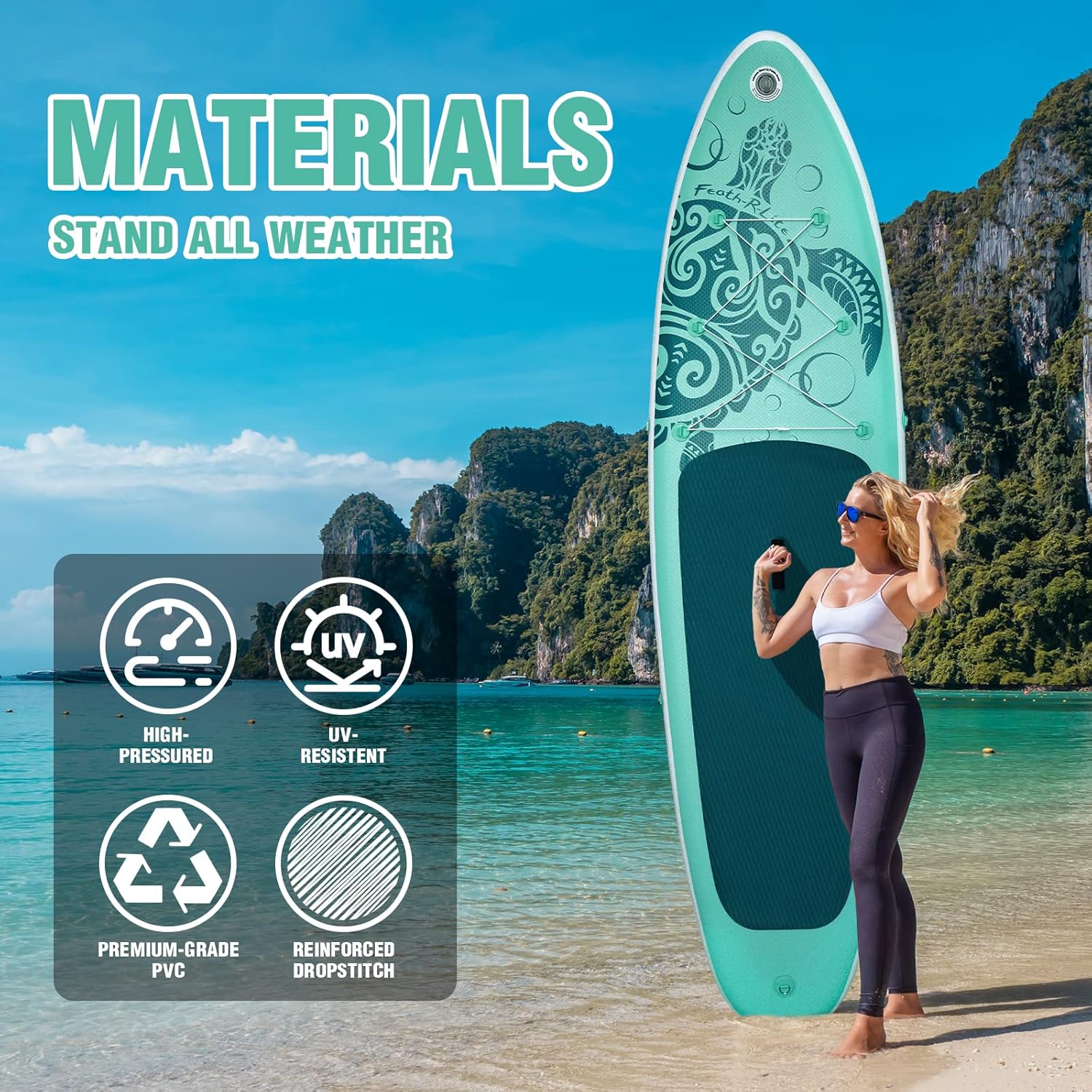 FEATH-R-LITE Stand Up Paddle Board Gonflable pour Adultes Sup avec Deux configurations différentes d'accessoires