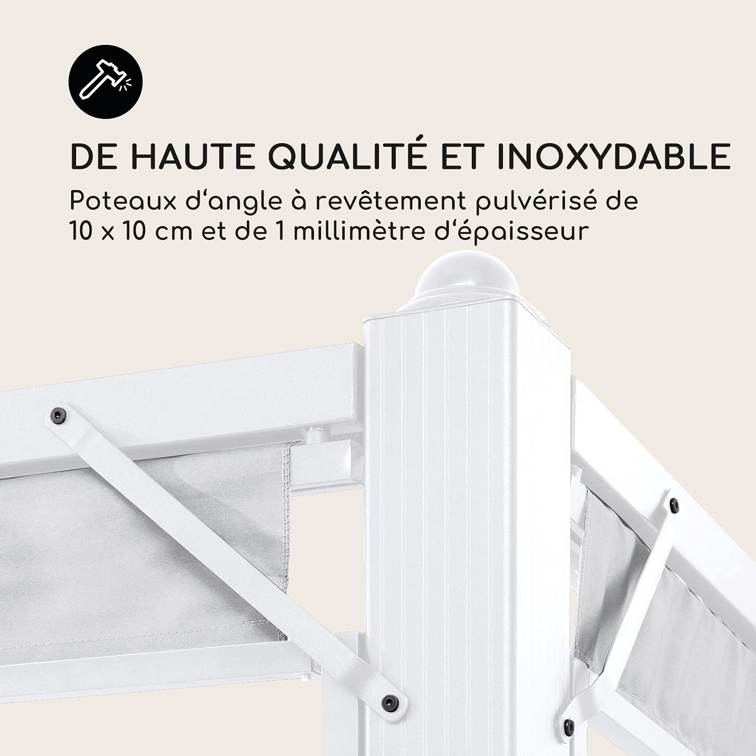 Blumfeldt - Pergola série aluminium 3x6m, hydrofuge, UV, toit et côtés polyester
