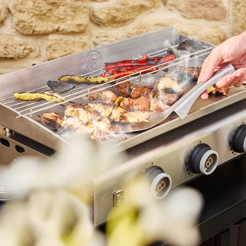 Brasero - Silvia EVO 3 - 67x34 cm - 3 feux inox, réchauffe, 7,95KW