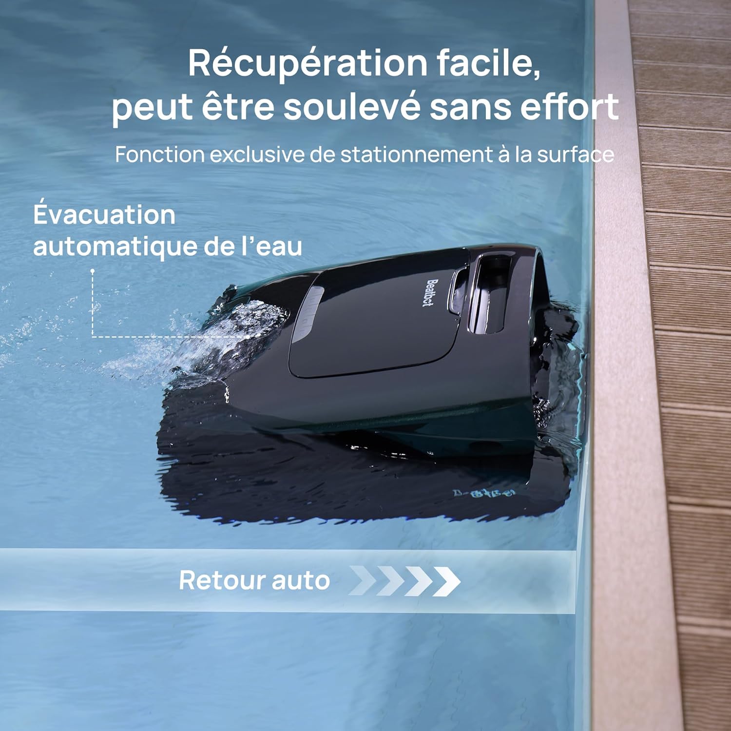 Beatbot AquaSense 2 Pro Robot Piscine sans Fil, nettoie Le Fond, Parois et flottaison, Aspirateur Piscine avec Remontée Automatique, jusqu'à 11 Heures, pour piscines jusqu'à 360 m²