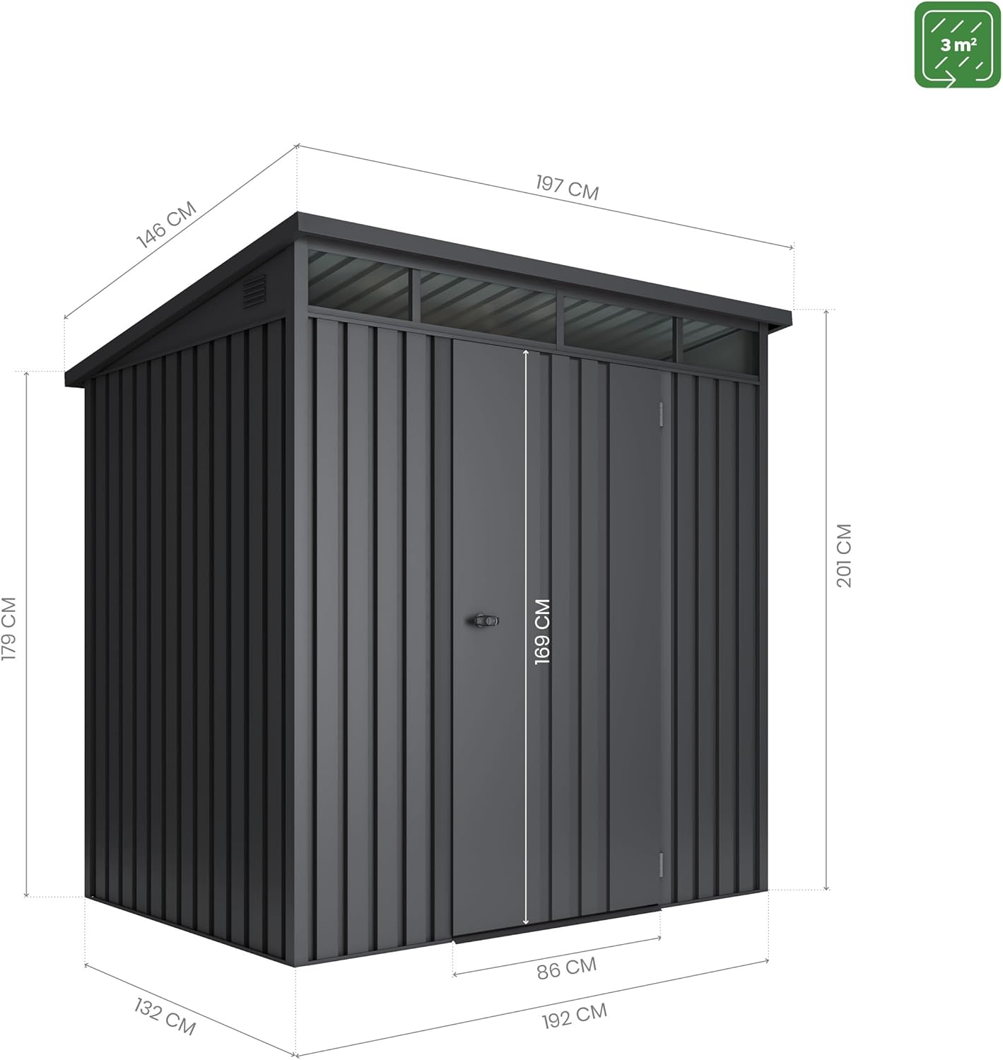 Hoggar - Formentera S - abri de jardin 3m2 - acier 0,40mm