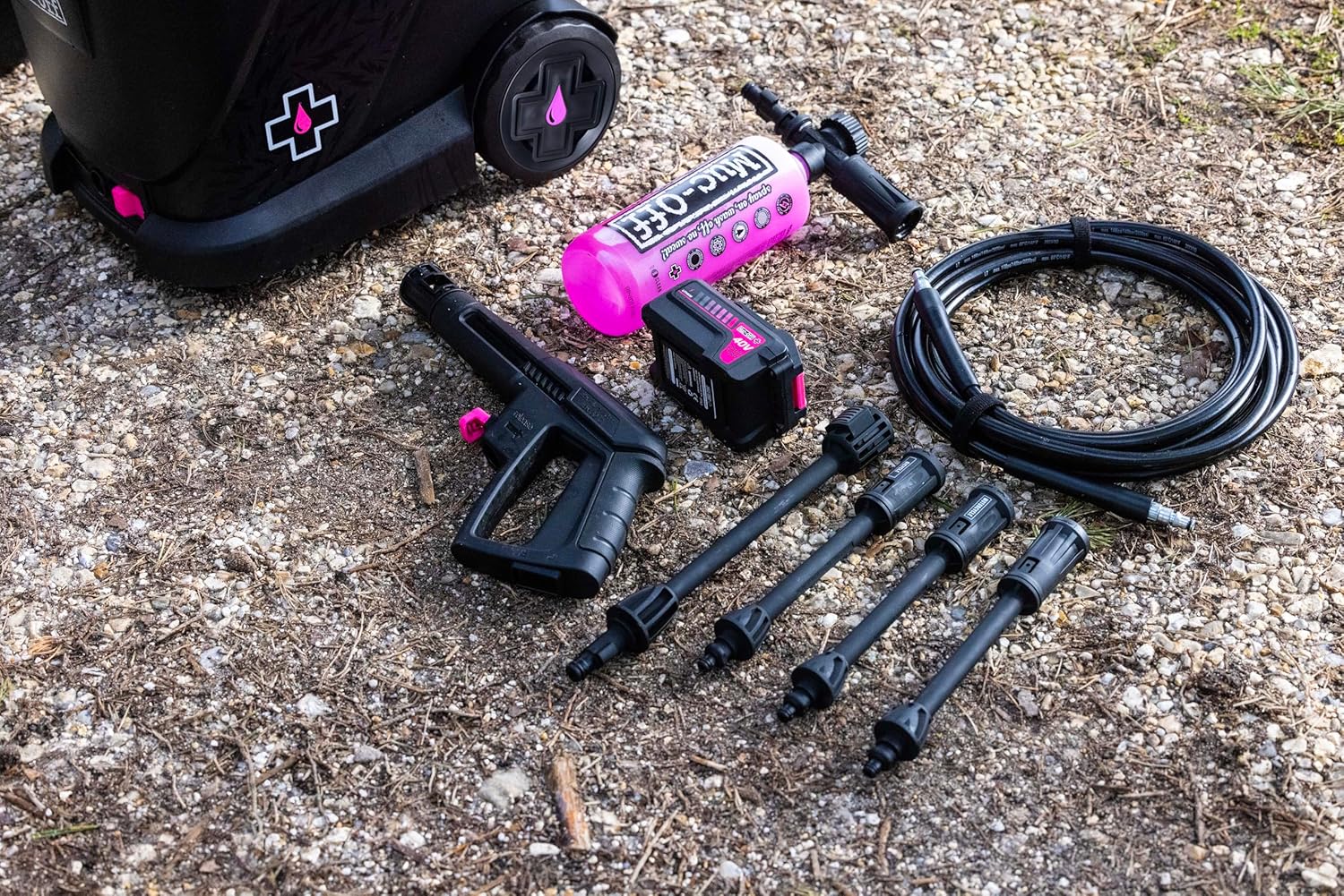 Muc-Off - Nettoyeur Haute Pression Starter Bundle - 20L - 4 lances, nettoyant Nano Tech