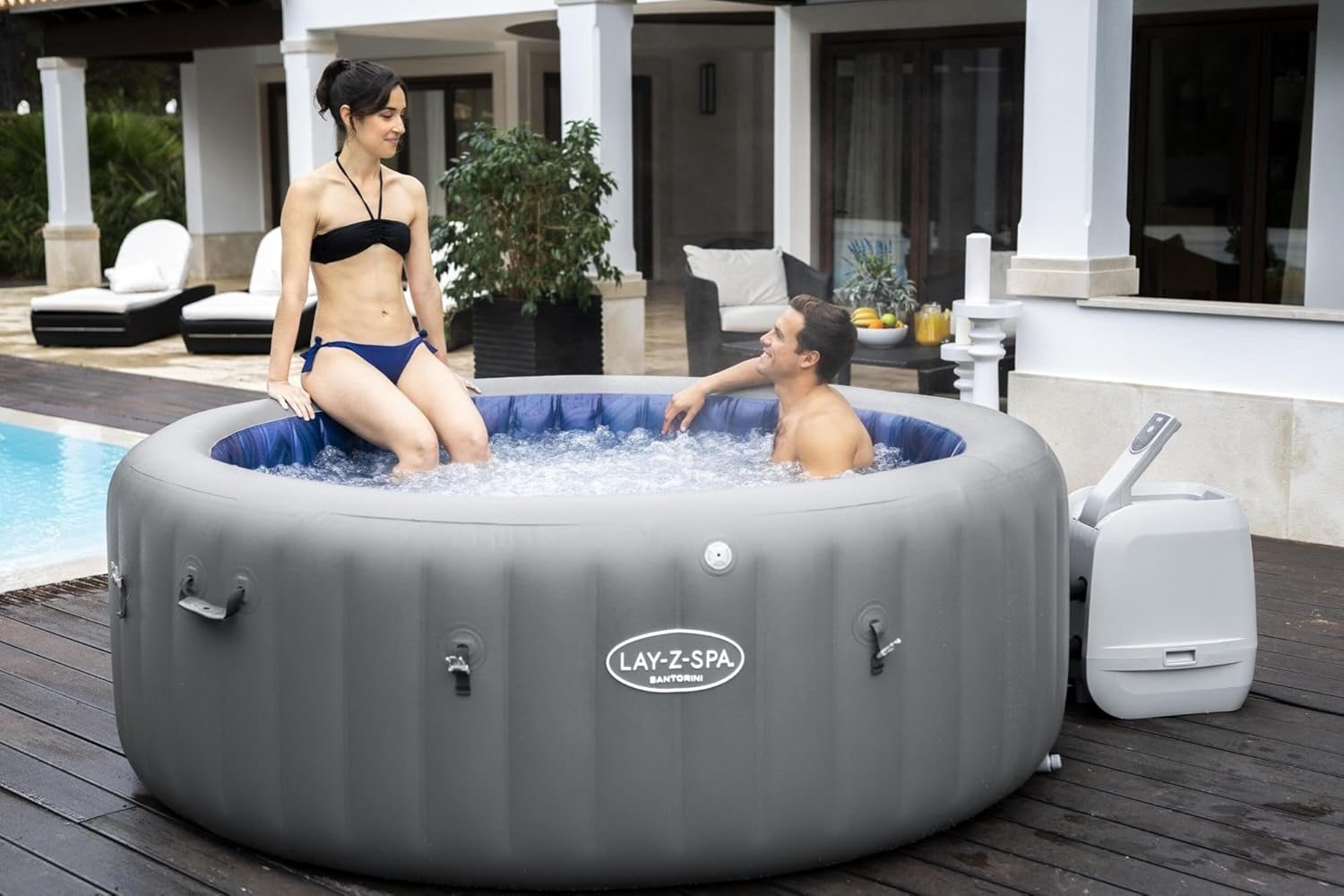 Bestway - LAY-Z-SPA Santorini Hydrojet Pro - 216x80cm - 5-7 personnes - BWSHS21680