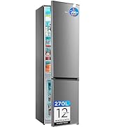 Midea Réfrigérateur Combi No Frost | 55 cm de largeur x 180 cm | Inox | 270 l de capacité – Réfrigérateur libre...