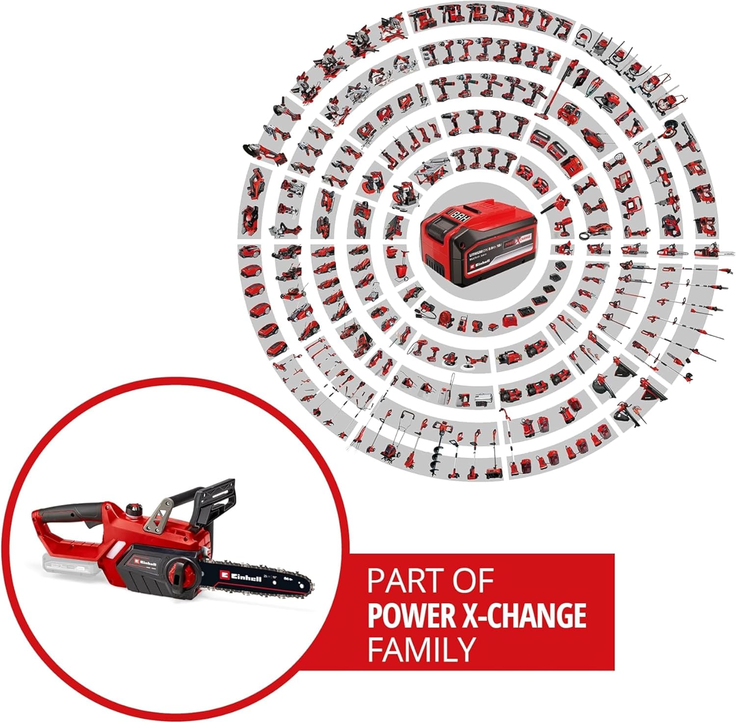 Einhell - tronçonneuse GE-LC 18/25 Li - 25 cm - sans fil, sans batterie, Power X-Change