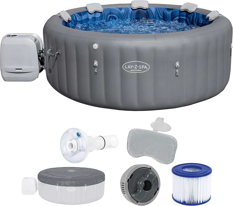 Bestway - Spa Santorini Smart HydroJet Pro - 216x216x80cm - 5 à 7 personnes, contrôle par application