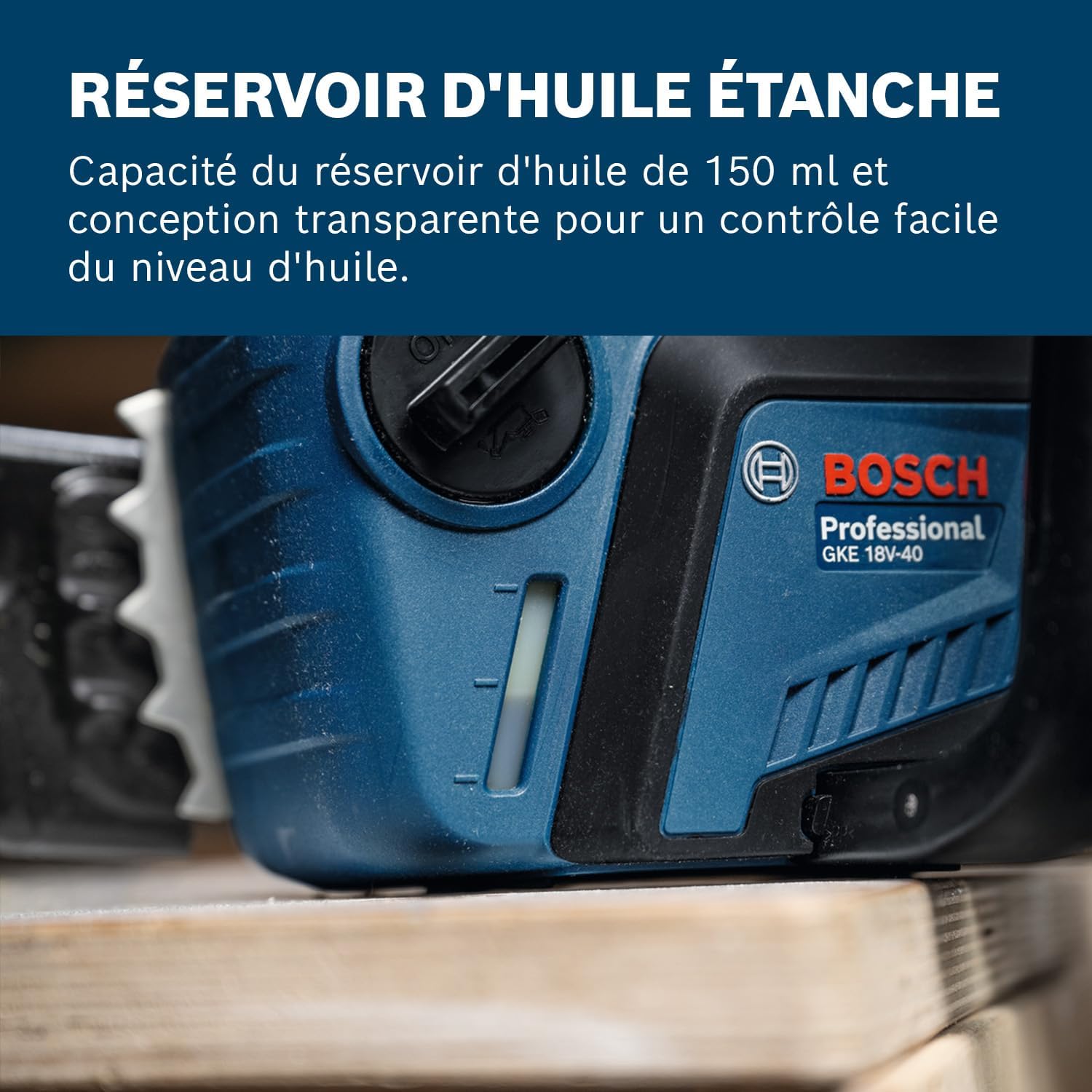 Bosch - tronçonneuse 18V BITURBO - guide 40cm, moteur Brushless GKE 18V-40