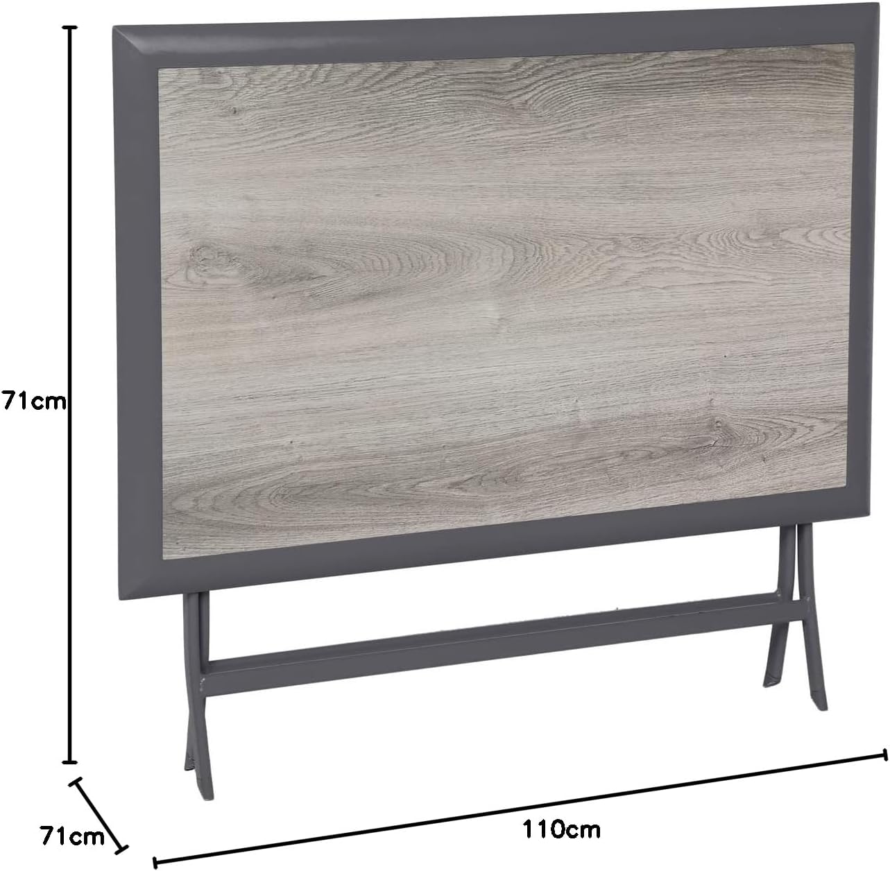 Hespéride - Azua - table pliante rectangulaire, 4 places, aluminium epoxy, gris fumé