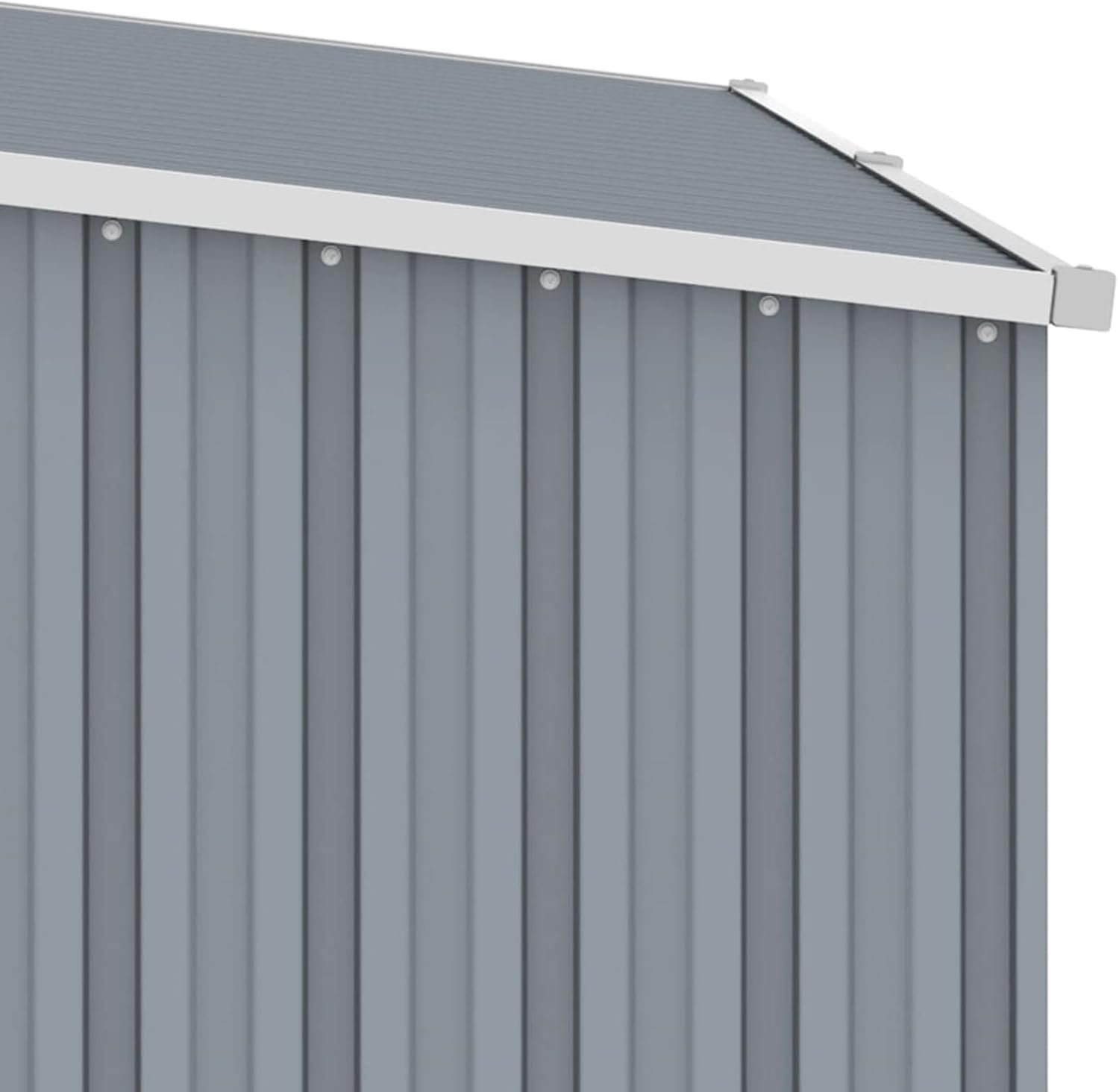 Gecheer - Abri de jardin 2 en 1 - acier galvanisé, grand espace, gris