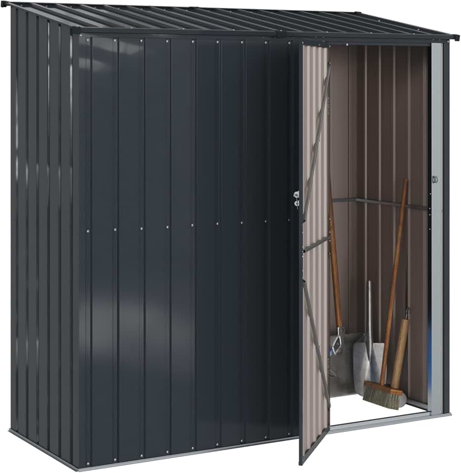 vidaXL - Cabanon anthracite - 203x85,5x200 cm - métal, résistant, moderne