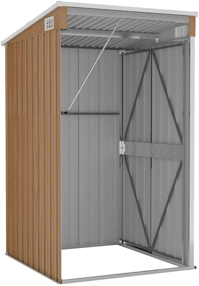 Générique Remise de Jardin Murale Marron 118x100x178 cm Acier galvanisé,Maison & Jardin, Pelouses & Jardins, Vie en extérieur, Structures extérieures, Cabanes & abris de Jardin, Brun (Poids 22.7KG)
