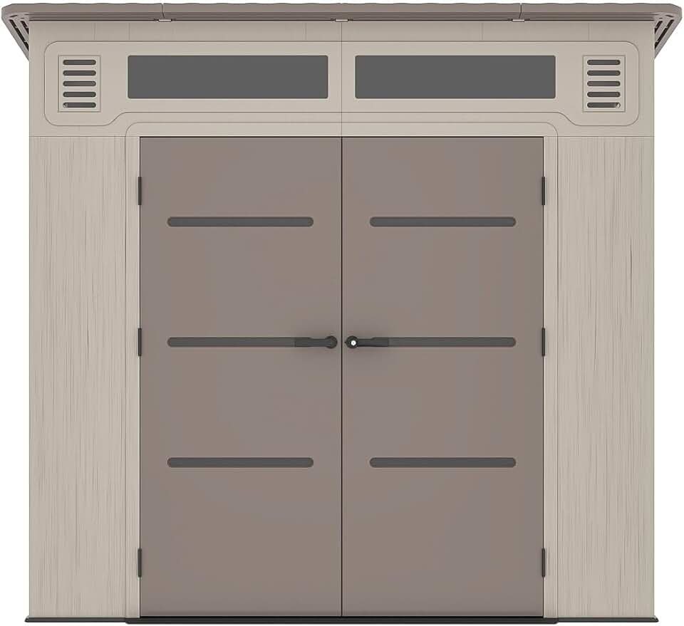 Vente-unique - Abri de jardin résine beige/marron 6,5m² plancher 22mm ANTEVA