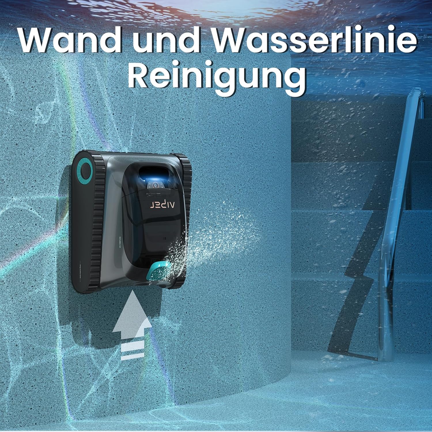 AIPER Scuba S1 Robot de Piscine sans Fil pour Mur et Sol, Nettoyage des Murs et des Lignes d'eau, Navigation Intelligente, durée de Vie de la Batterie de 150 Minutes, pour piscines jusqu'à 150 m²