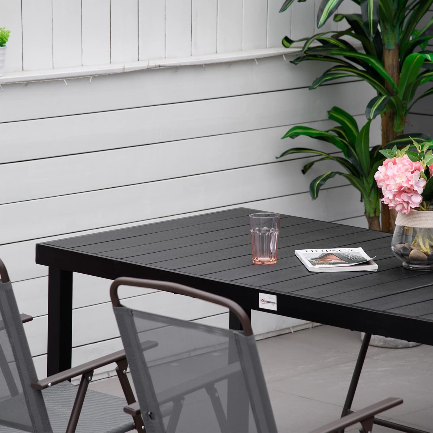 Outsunny - Table jardin 8 pers. - 190x90x74 cm - aluminium, extérieur