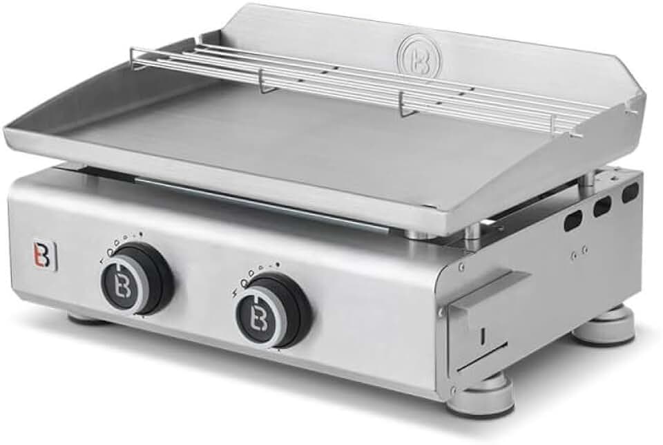 Favex - Brasero plancha gaz inox 2 feux 52x34cm 5,3kW Stable Flame