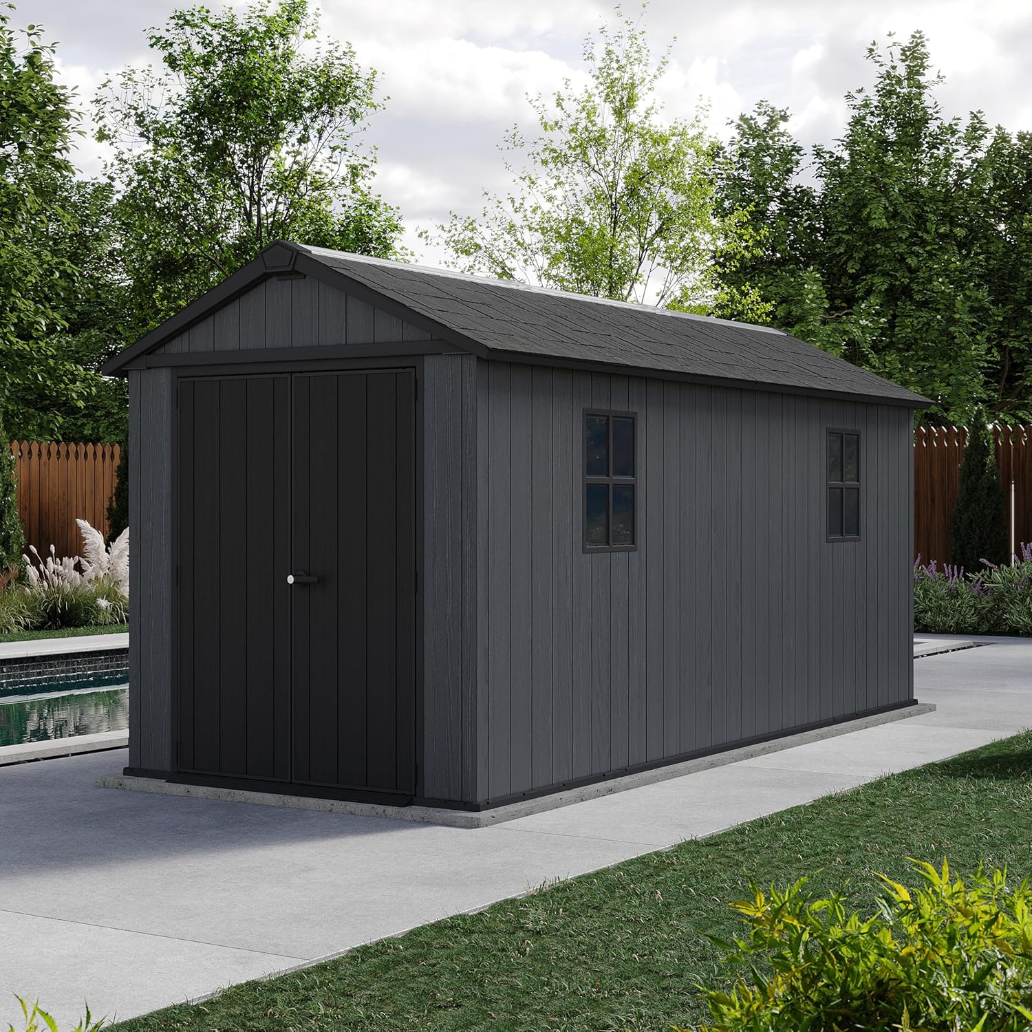 Abri de Jardin Newton Plus 1575-10 m² - Gris Aspect Bois - KETER