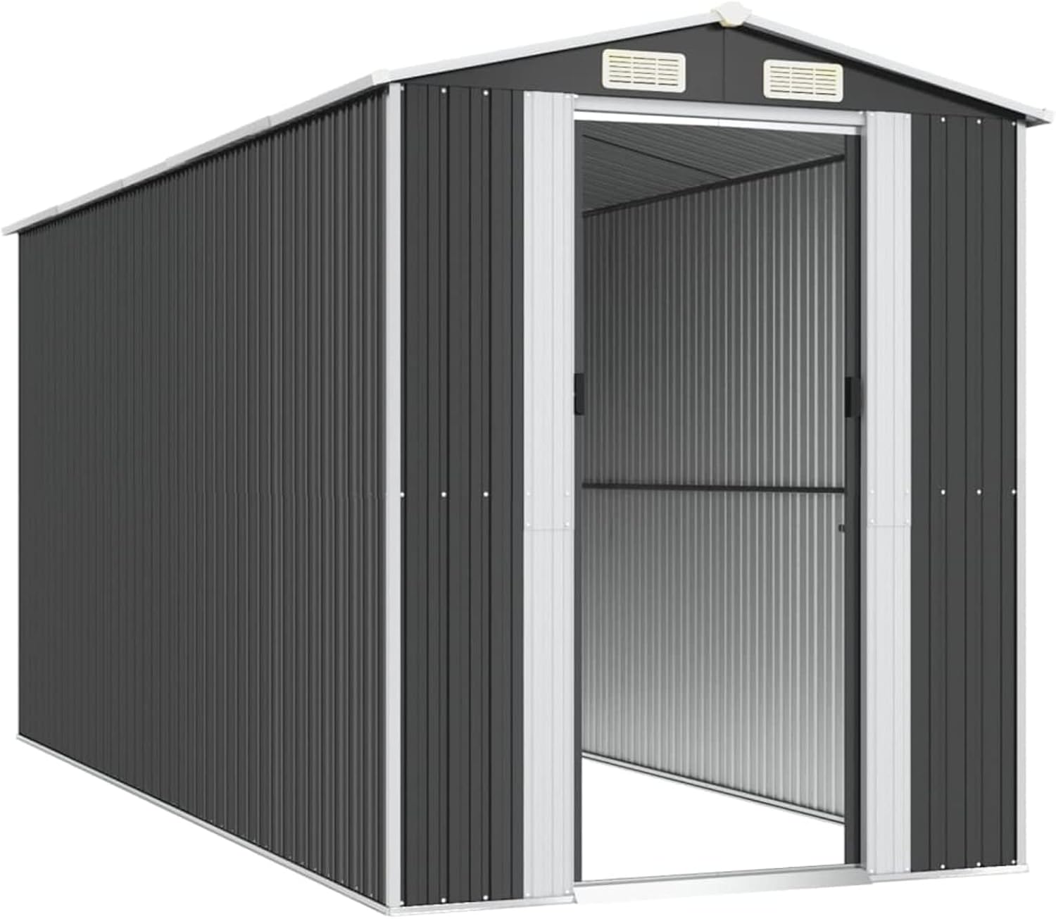 Homgoday - Grand Abri de Jardin Metal Gris Anthracite - Spacieux, Ventilation