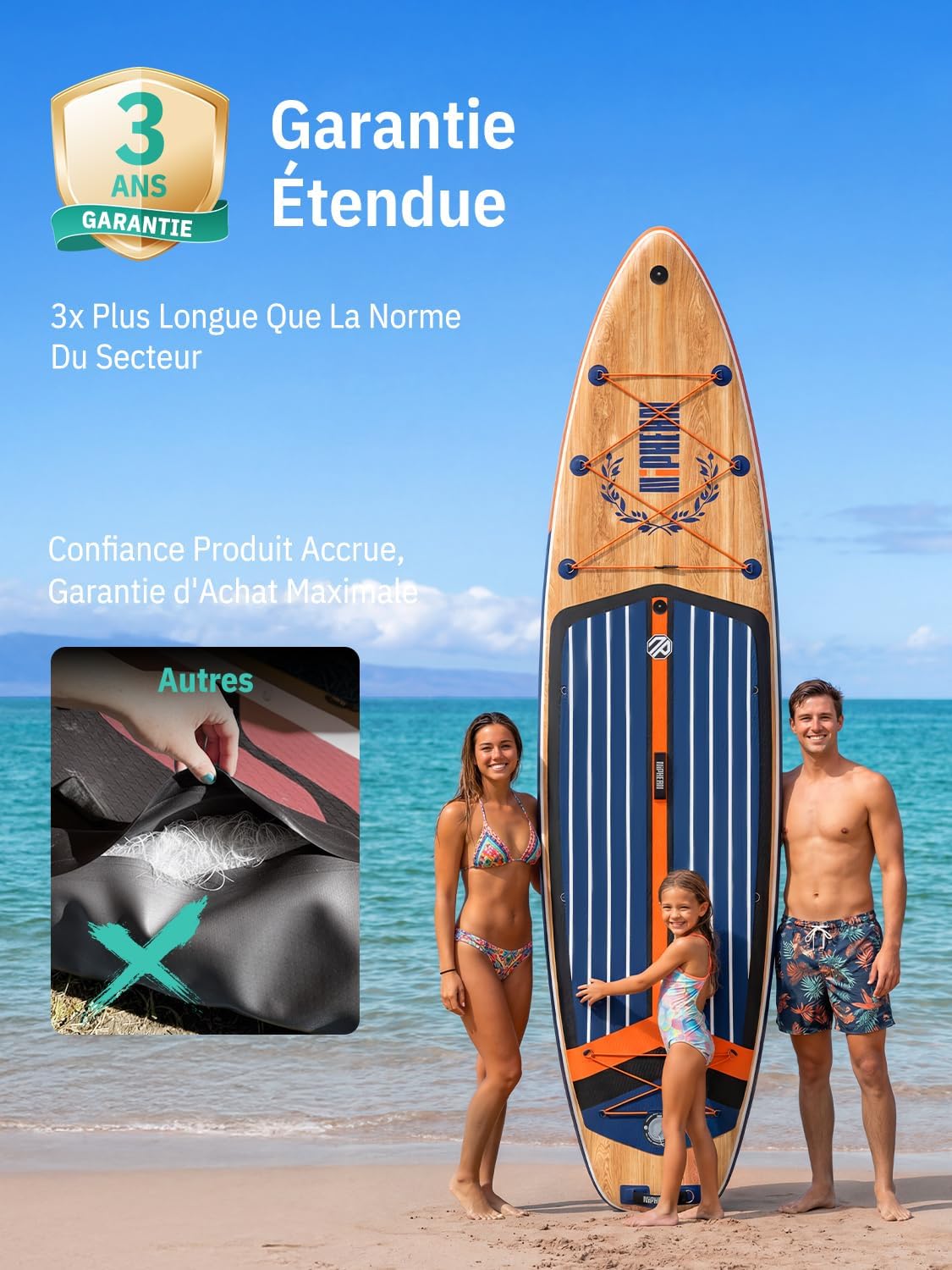 Niphean - Extra Large Paddle - 2+1 pers - gonflable, aileron, housse étanche