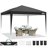 Cobizi Tonnelle 3 x 3, tonnelle pliable 3 x 3, étanche, stable, tente de réception 3 x 3, pavillon de jardin, protection UV 50...