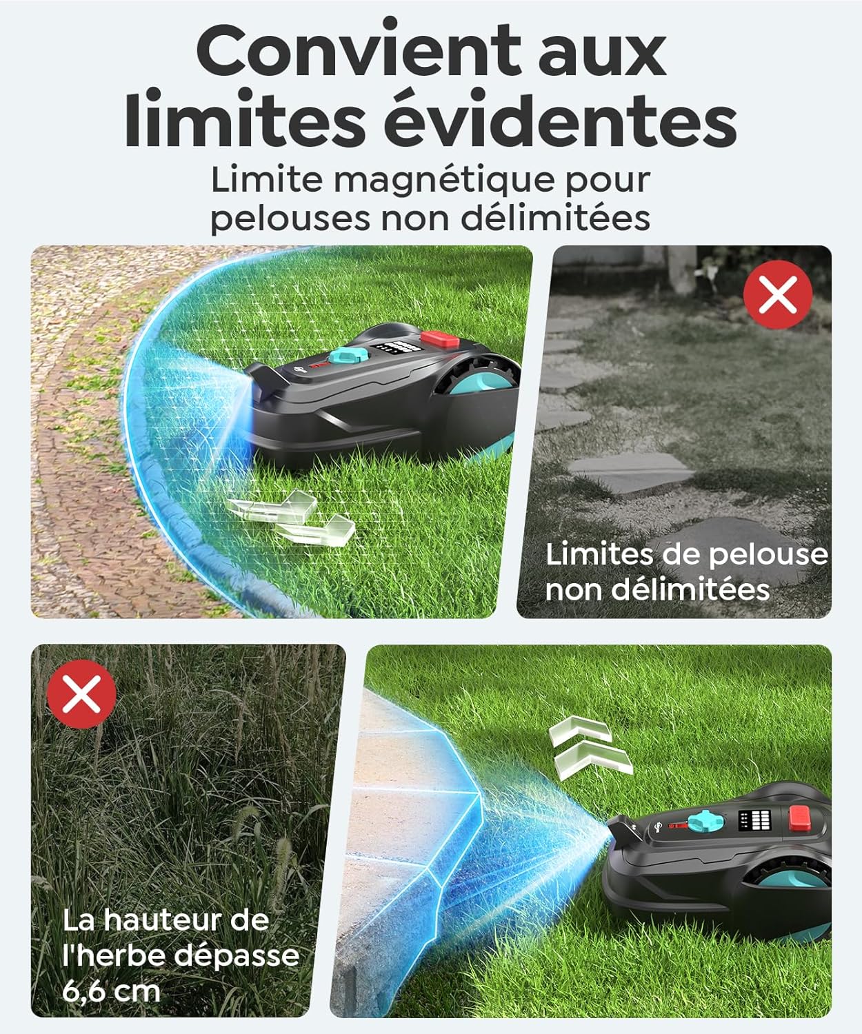 YARDCARE - M800Plus - tondeuse robot 800m², GPS, App, recharge auto