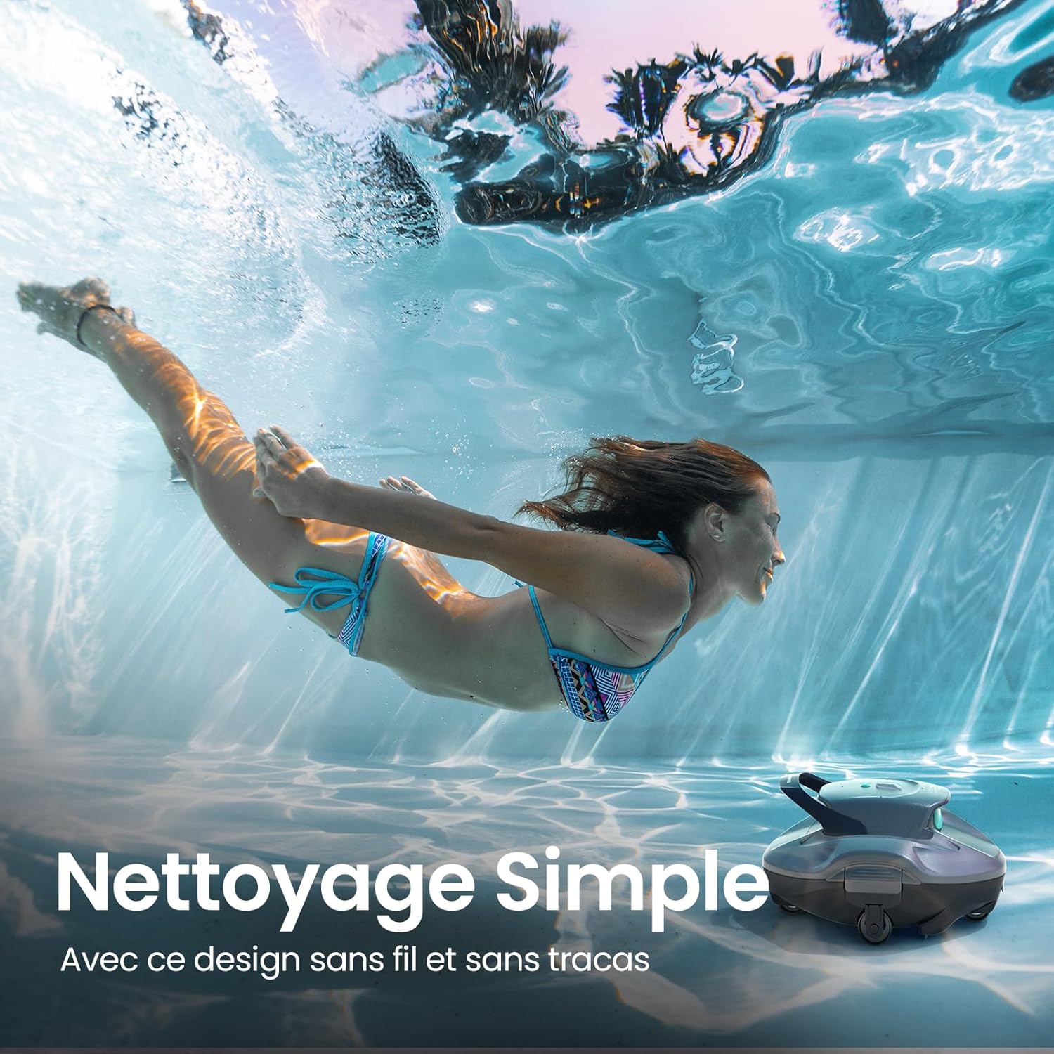 AIPER - Seagull 800B - 80 m² - 90 min autonomie, auto-parking, LED, forte aspiration