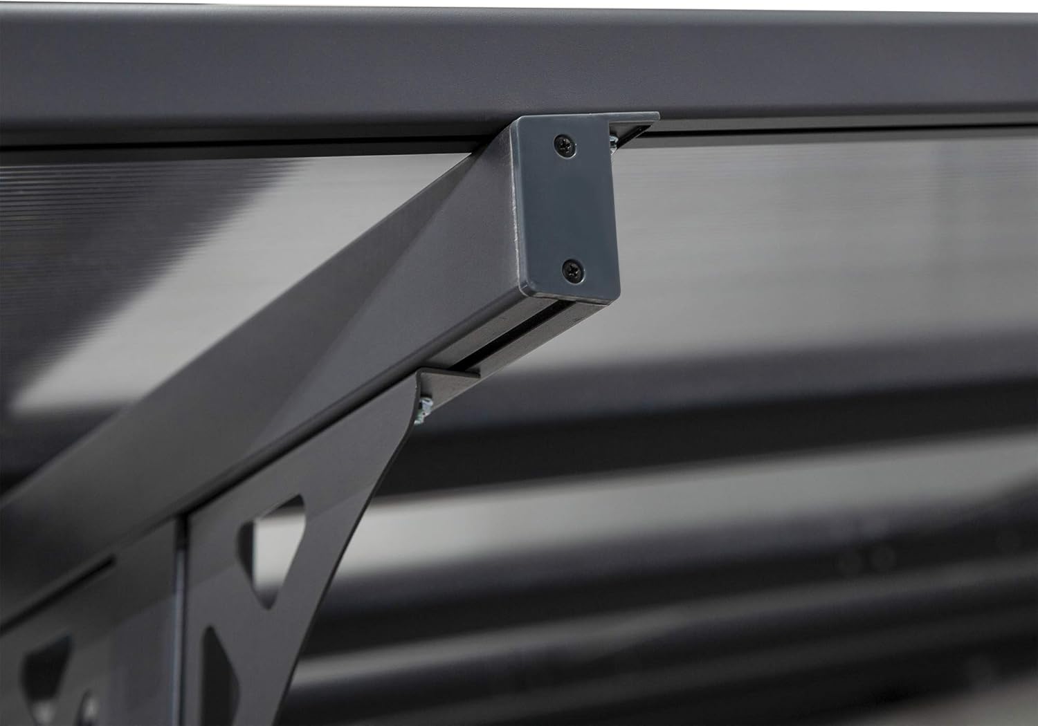 Outsunny - Pergola adossée aluminium 4,5x3m toit UV, gouttière, gris