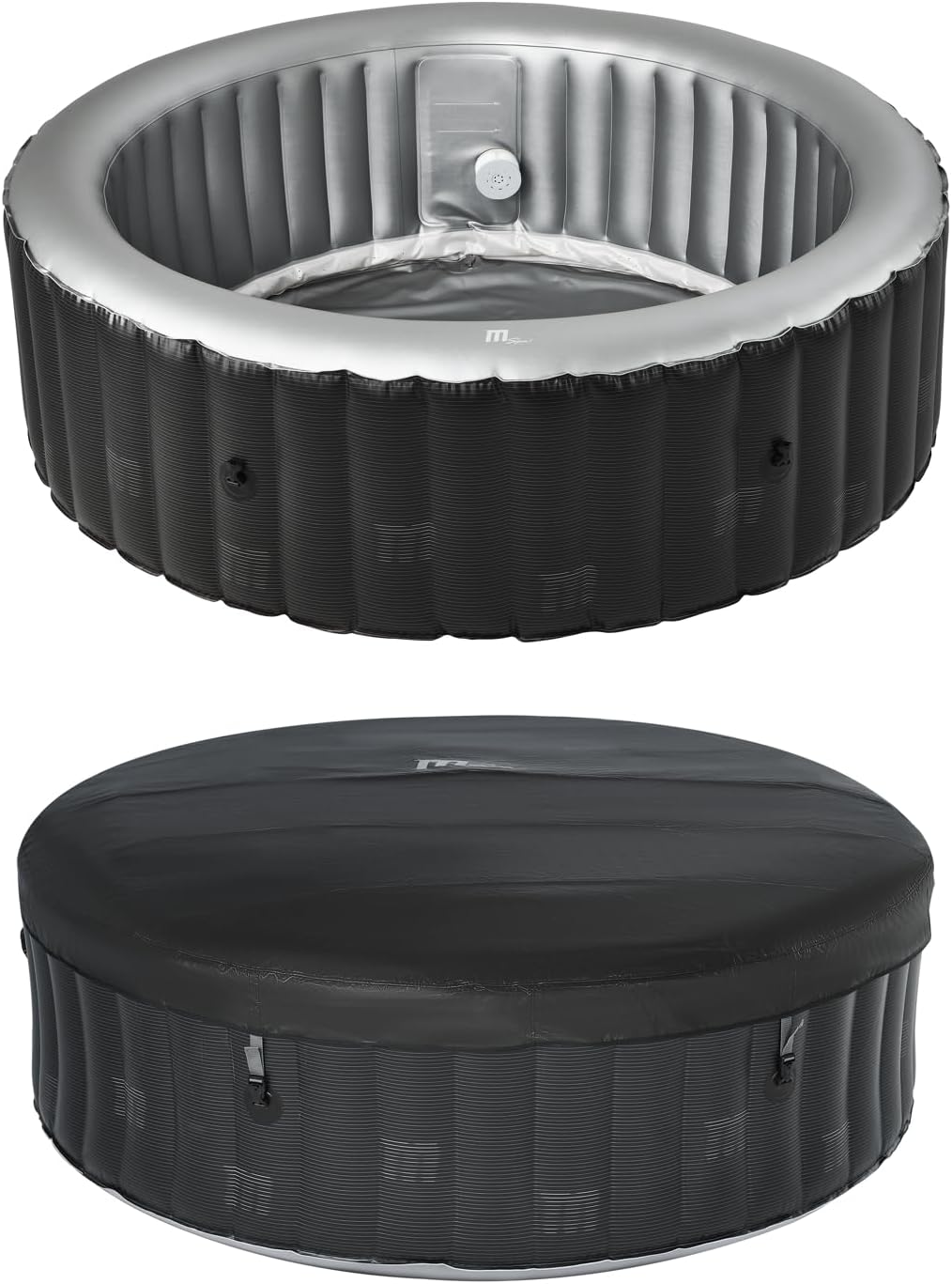 Happy Garden - MSPA Starry - rond 6 places - LED, gris, spa gonflable