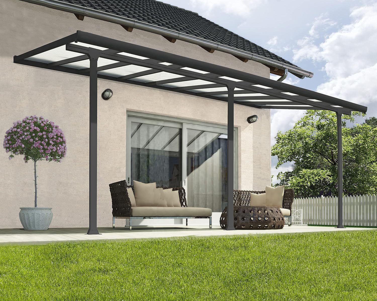 Palram - Feria série - 16.4 m² - aluminium et polycarbonate, moderne, terrasse couverte -